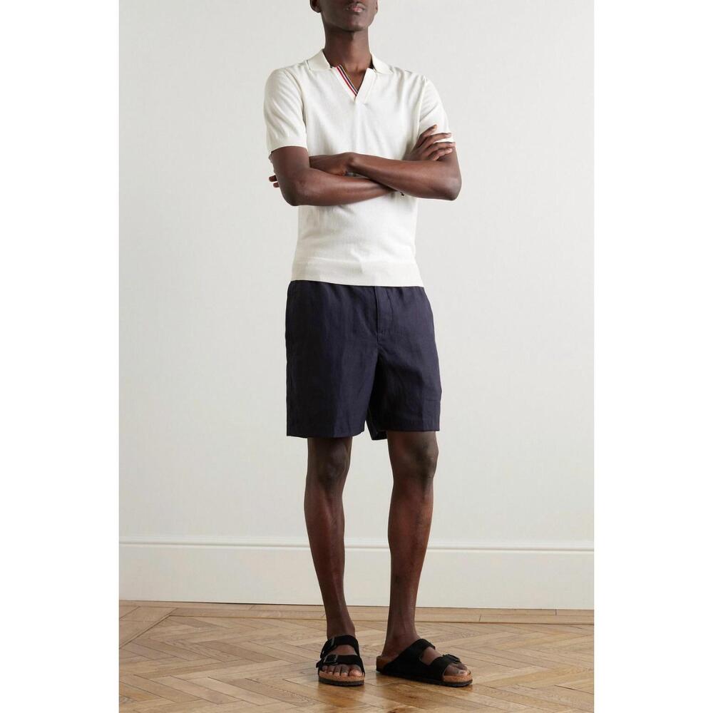 NEW ORLEBAR BROWN horton stripe cotton polo shirt - plus in white sand - Picture 2 of 6